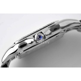 PanthèRe De Cartier Medium Square Dial Steel Strap Watch Silver