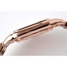 PanthèRe De Cartier Medium Square Dial Steel Strap Watch Rose Gold