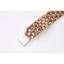PanthèRe De Cartier Medium Square Dial Steel Strap Watch Rose Gold