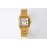 PanthèRe De Cartier Medium Square Dial Steel Strap Watch Gold