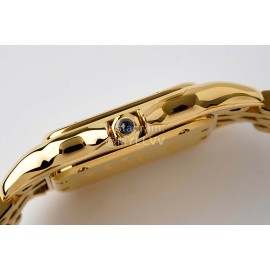 PanthèRe De Cartier Medium Square Dial Steel Strap Watch Gold