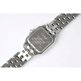 PanthèRe De Cartier Medium Square Dial Diamond Steel Strap Watch Silver