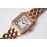 PanthèRe De Cartier Medium Square Dial Diamond Steel Strap Watch Rose Gold