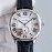 Drive De Cartier Roman Numerals Leather Strap Watch Silver