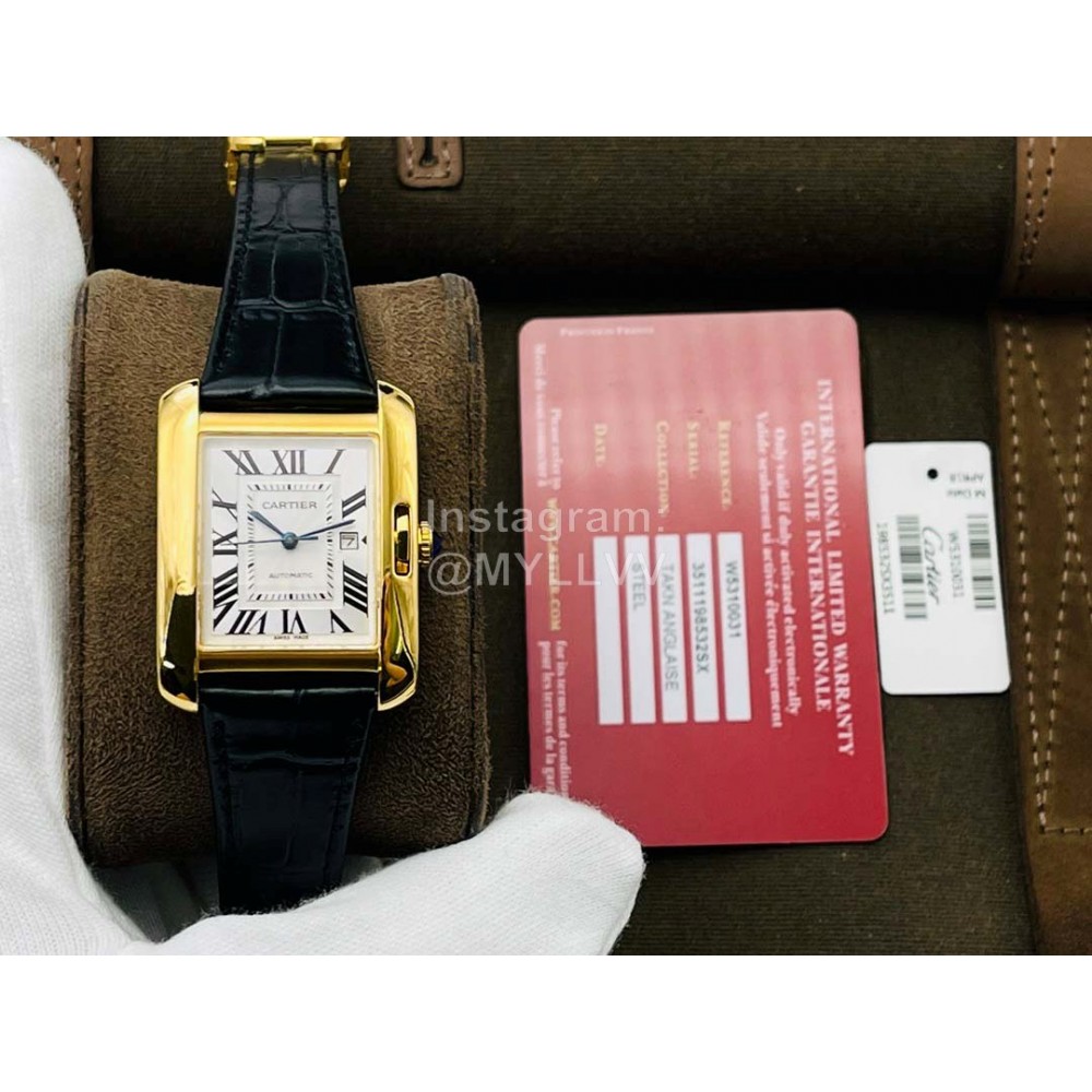 Cartier Eg Factory 904l Refined Steel Square Dial Watch Black