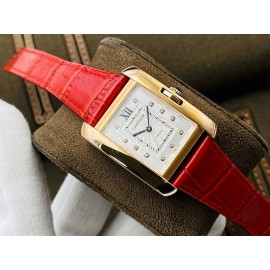 Cartier Eg Factory 904l Refined Steel Square Dial Watch Red