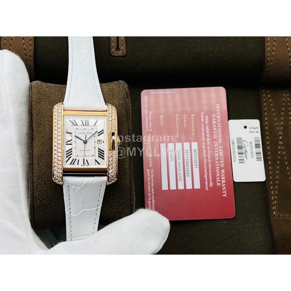 Cartier Eg Factory 904l Refined Steel Square Dial Watch White