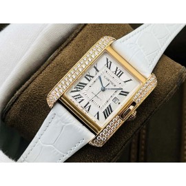Cartier Eg Factory 904l Refined Steel Square Dial Watch White