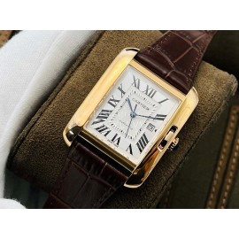 Cartier Eg Factory 904l Refined Steel Square Dial Watch Brown