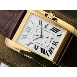 Cartier Eg Factory 904l Refined Steel Square Dial Watch Brown