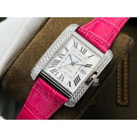Cartier Eg Factory 904l Refined Steel Square Dial Watch Rose Red