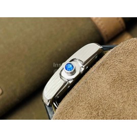 Cartier Eg Factory 904l Refined Steel Square Dial Black Strap Watch