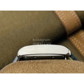 Cartier Eg Factory 904l Refined Steel Square Dial Black Strap Watch