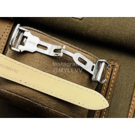 Cartier Eg Factory 904l Refined Steel Square Dial Black Strap Watch