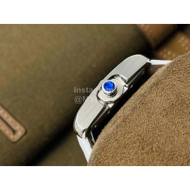 Cartier Eg Factory 904l Refined Steel Square Dial White Strap Watch