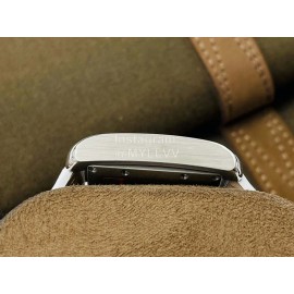 Cartier Eg Factory 904l Refined Steel Square Dial White Strap Watch