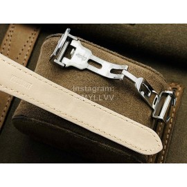 Cartier Eg Factory 904l Refined Steel Square Dial White Strap Watch