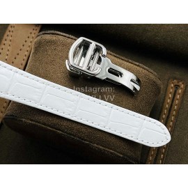 Cartier Eg Factory 904l Refined Steel Square Dial White Strap Watch