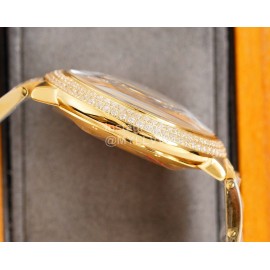 Cartier Diamond 42mm Dial Steel Strap Watch Gold