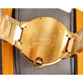 Cartier Diamond 42mm Dial Steel Strap Watch Gold