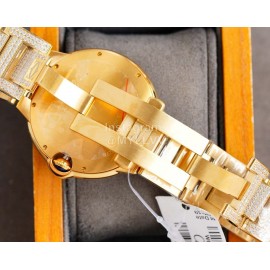 Cartier Diamond 42mm Dial Steel Strap Watch Gold