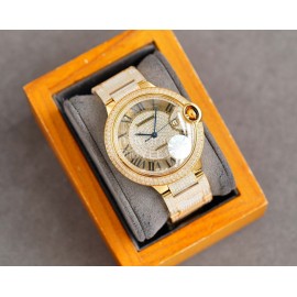 Cartier Fashion Diamond 42mm Dial Steel Strap Watch Gold