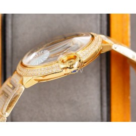 Cartier Fashion Diamond 42mm Dial Steel Strap Watch Gold