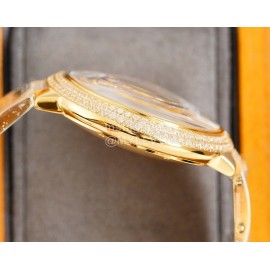 Cartier Fashion Diamond 42mm Dial Steel Strap Watch Gold