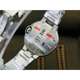 Cartier Tw Factory Silver Steel Strap Watch For Women Pink