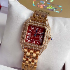 PanthèRe De Cartier 316l Fine Steel Case Diamond Watch Red