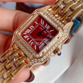 PanthèRe De Cartier 316l Fine Steel Case Diamond Watch Red