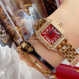 PanthèRe De Cartier 316l Fine Steel Case Diamond Watch Red