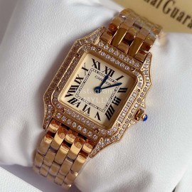 PanthèRe De Cartier 316l Fine Steel Case Diamond Watch Beige