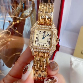 PanthèRe De Cartier 316l Fine Steel Case Diamond Watch Beige