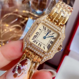 PanthèRe De Cartier 316l Fine Steel Case Diamond Watch Beige