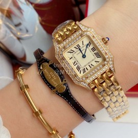 PanthèRe De Cartier 316l Fine Steel Case Diamond Watch Beige