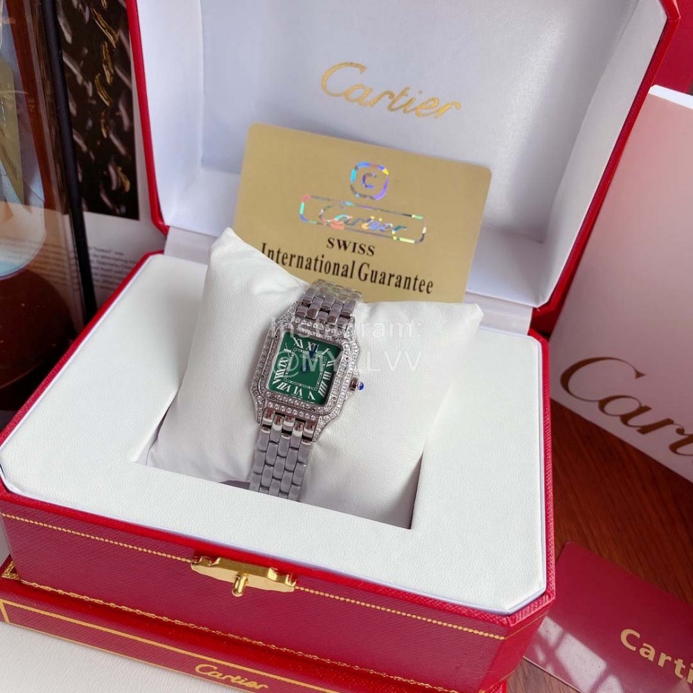 PanthèRe De Cartier Silver 316l Fine Steel Case Diamond Watch