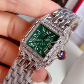 PanthèRe De Cartier Silver 316l Fine Steel Case Diamond Watch