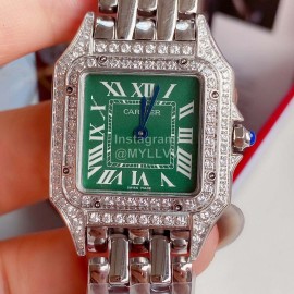 PanthèRe De Cartier Silver 316l Fine Steel Case Diamond Watch