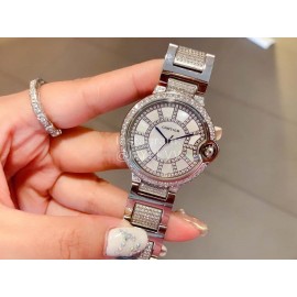 Ballon Bleu De Cartier Diamond 36mm Dial Watch Silver