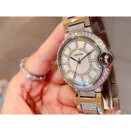 Ballon Bleu De Cartier Diamond 36mm Dial Watch Silver
