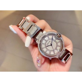 Ballon Bleu De Cartier Diamond 36mm Dial Watch Silver