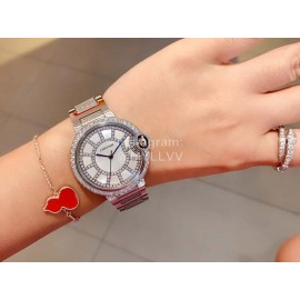 Ballon Bleu De Cartier Diamond 36mm Dial Watch Silver