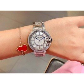 Ballon Bleu De Cartier Diamond 36mm Dial Watch Silver