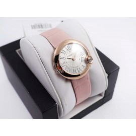 Cartier Classic Roman Numeral Dial Leather Strap Wacth Pink