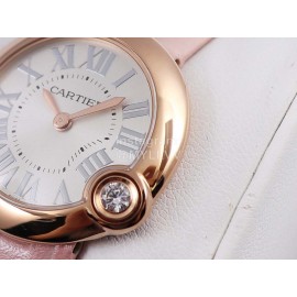 Cartier Classic Roman Numeral Dial Leather Strap Wacth Pink
