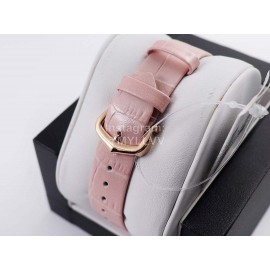 Cartier Classic Roman Numeral Dial Leather Strap Wacth Pink