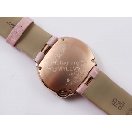 Cartier Classic Roman Numeral Dial Leather Strap Wacth Pink