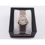 Cartier Classic Roman Numeral Dial Leather Strap Wacth Coffee