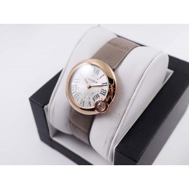 Cartier Classic Roman Numeral Dial Leather Strap Wacth Coffee